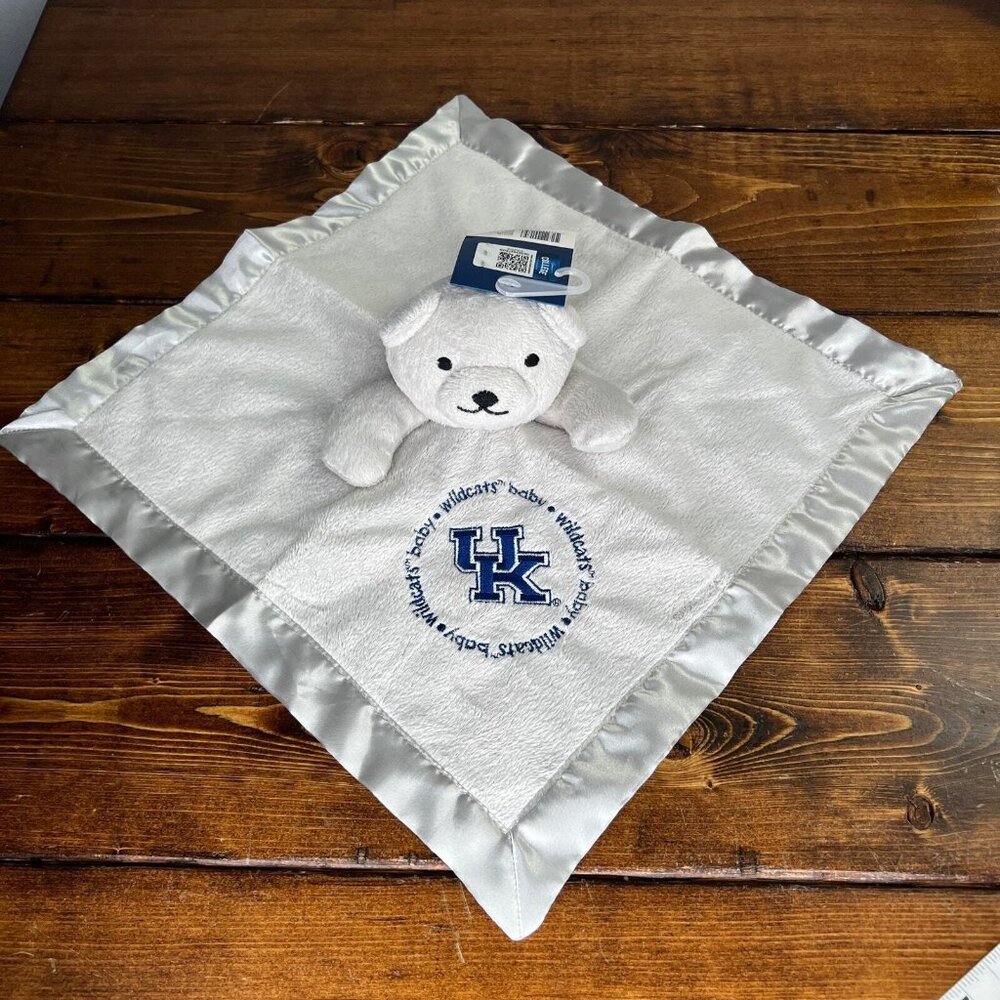 Kentucky Wildcats Bear NWT Lovey Security Blanket Baby Fanatics Plush Gray Blue